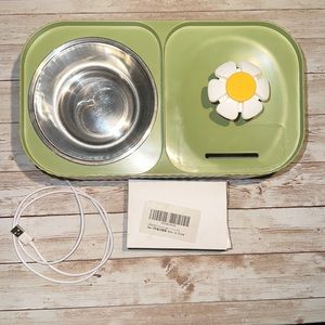 Green Duo Pet Feeder with Filter